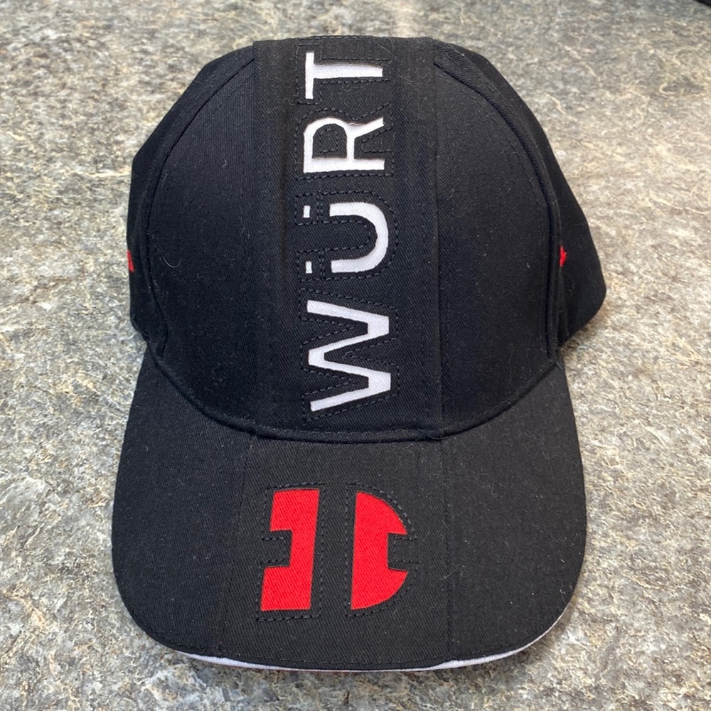 Wurth BNWOT Hat Adjustable with Velcro, One Size Fits All, Black and Red